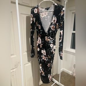 Floral Black Maternity Dress